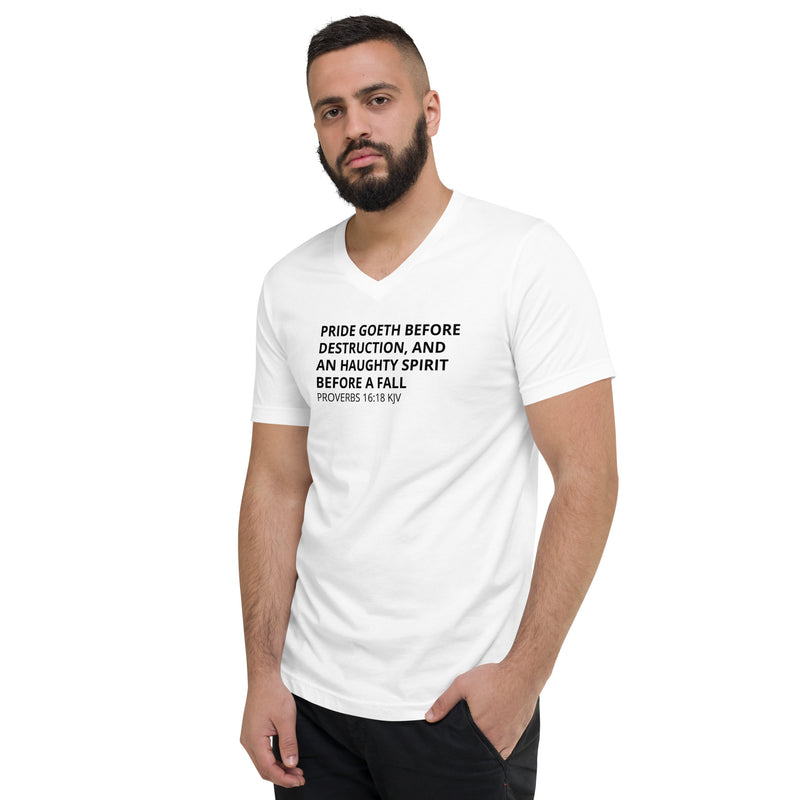 Proverbs-16-18-KJVV-Neck T-Shirt