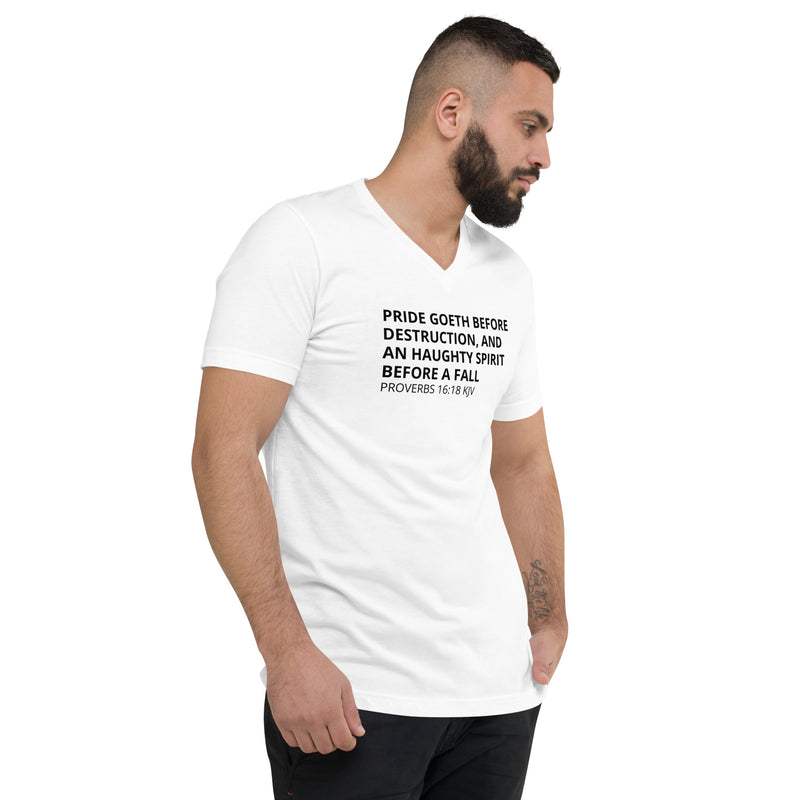 Proverbs-16-18-KJVV-Neck T-Shirt