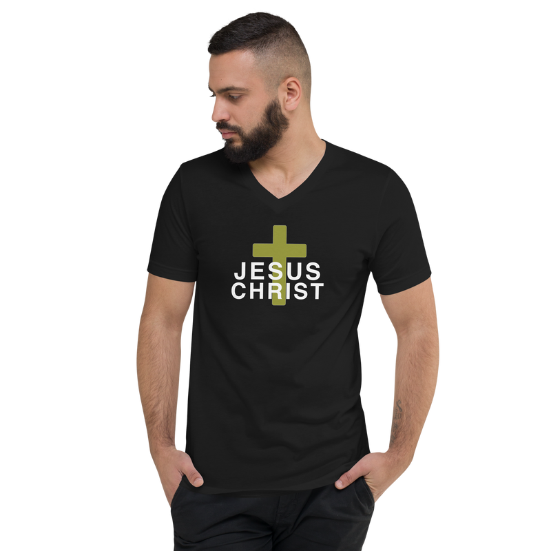 JESUS CHRIST V-NECK GRAPHIC TEE