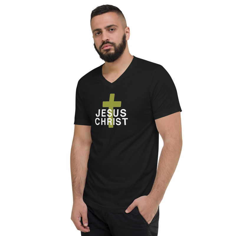 JESUS CHRIST V-NECK GRAPHIC TEE