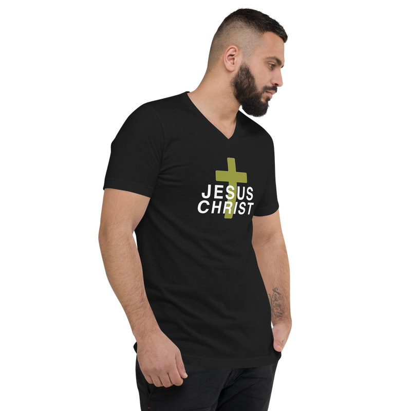 JESUS CHRIST V-NECK GRAPHIC TEE