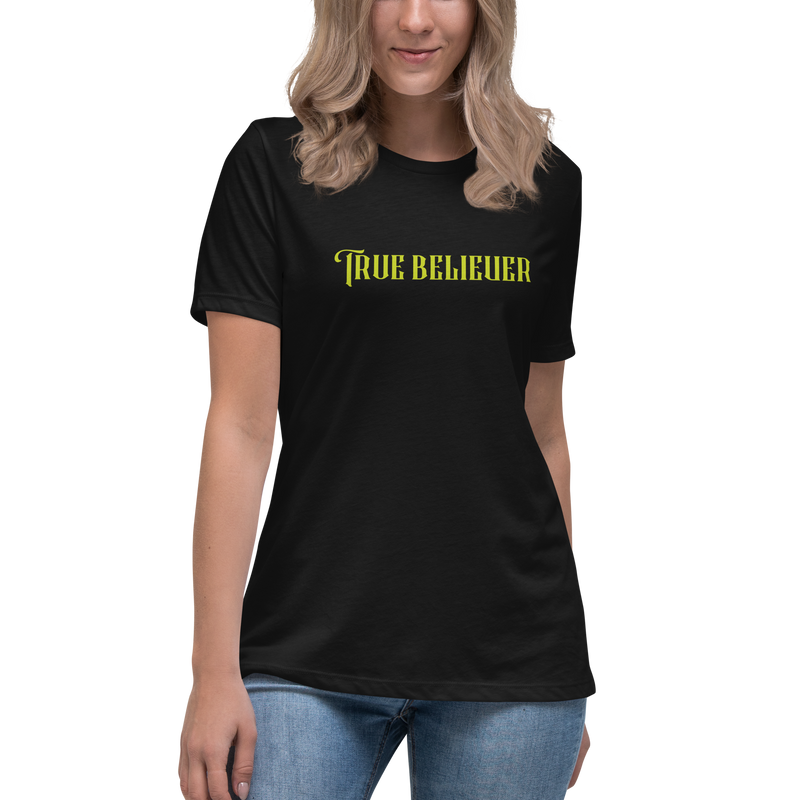 TRUE BELIEVER LOGO GREEN WOMEN'S GRAPHIC TEE