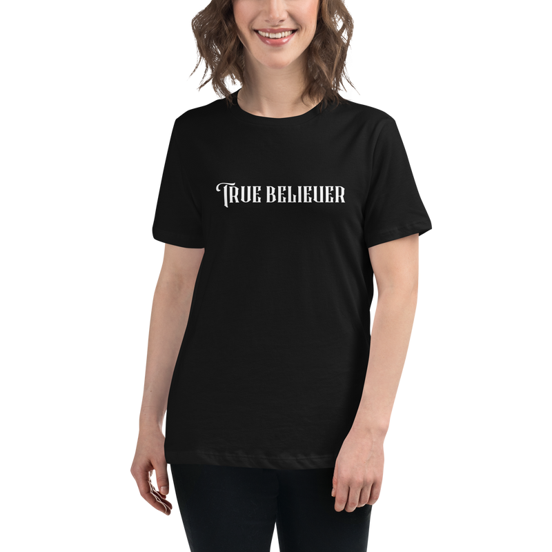 TRUE BELIEVER LOGO WHITE WOMEN'S GRAPHIC TEE