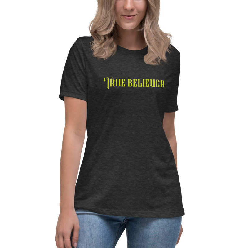 TRUE BELIEVER LOGO GREEN WOMEN'S GRAPHIC TEE