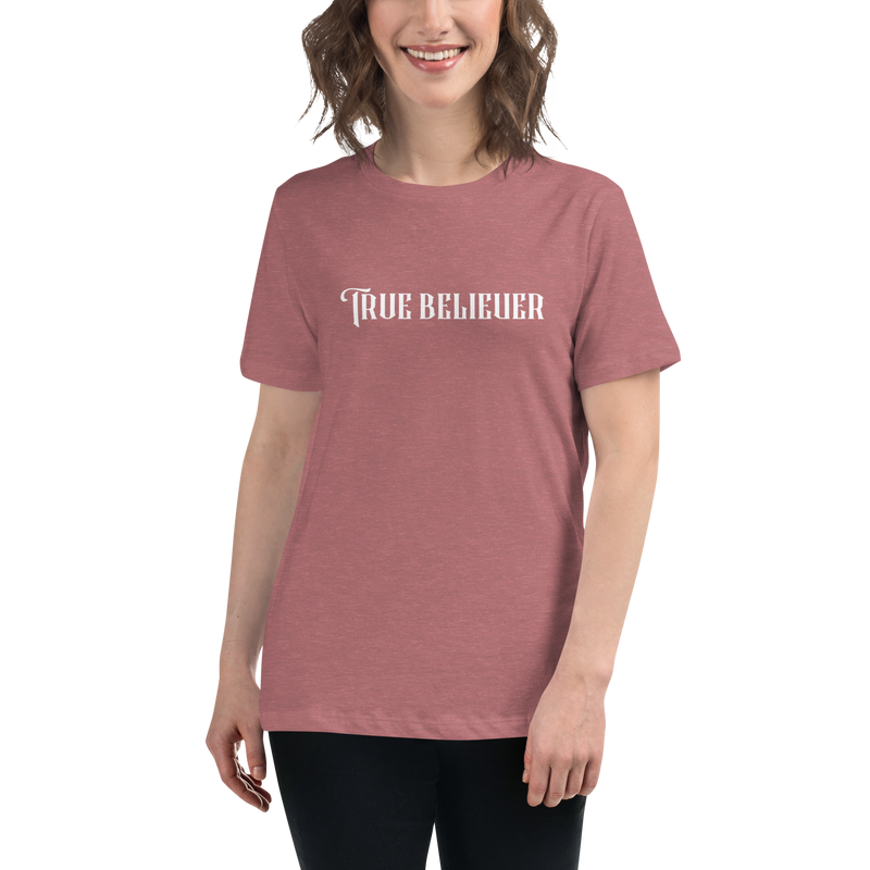 TRUE BELIEVER LOGO WHITE WOMEN'S GRAPHIC TEE