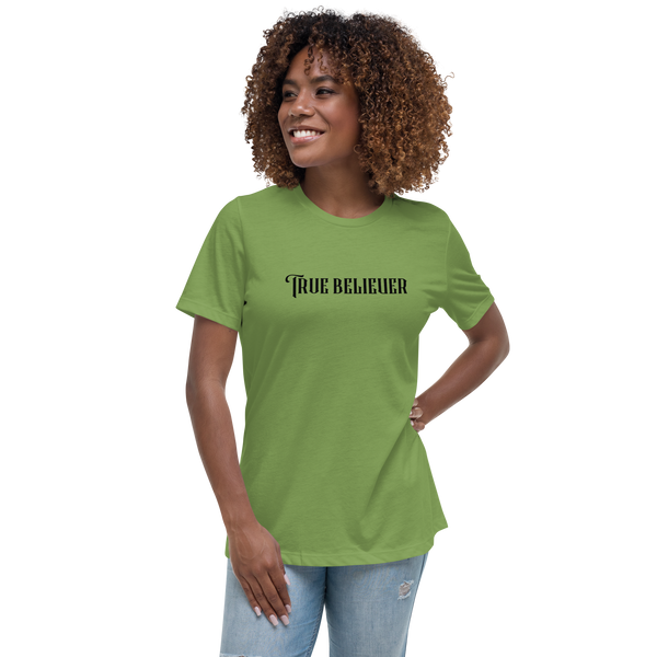 TRUE BELIEVER LOGO BLACK WOMEN'S GRAPHIC TEE