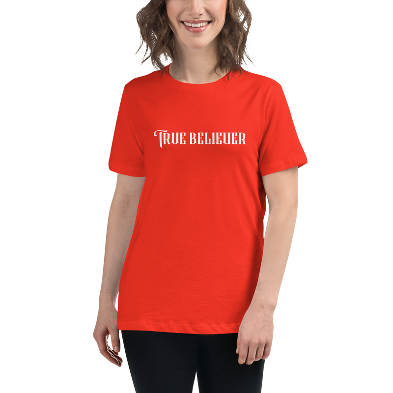 TRUE BELIEVER LOGO WHITE WOMEN'S GRAPHIC TEE