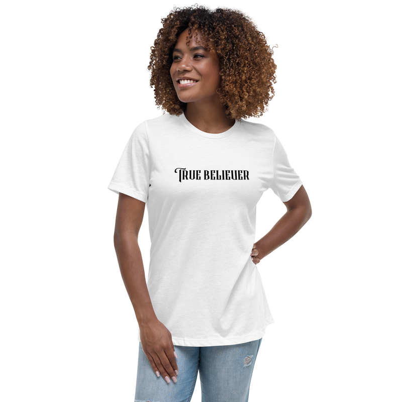 TRUE BELIEVER LOGO BLACK WOMEN'S GRAPHIC TEE